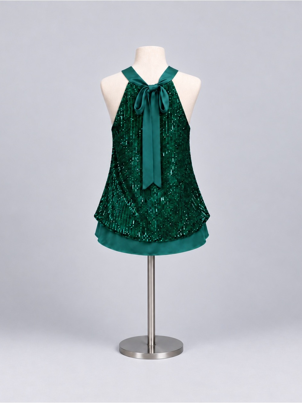 JASAMBAC 2XL Dark Green
Sequin Halter Keyhole Holiday
Party Top - Picture 2 of 6